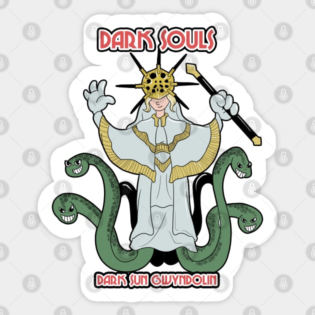 DARK SUN GWYNDOLIN IN CUPHEAD STYLE! Sticker by Mustakro